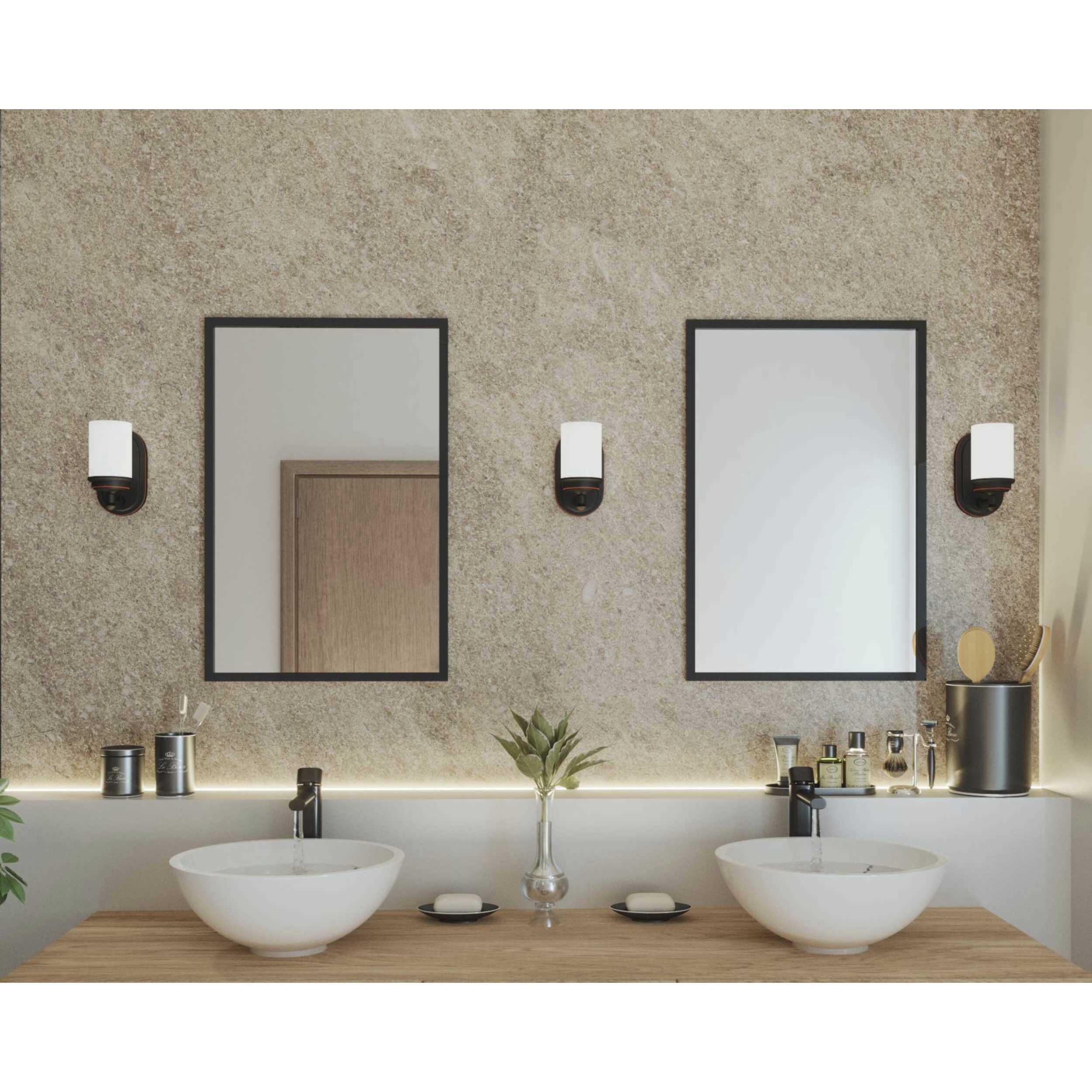 Glide 1 Light 5 inch Rubbed Bronze Bath Vanity Wall Light, Design Series