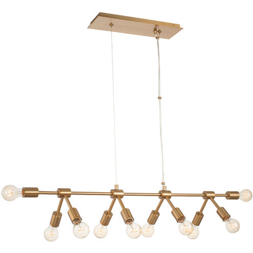 Union 10 Light 40 inch Winter Brass Island Light Ceiling Light