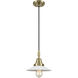 Downtown Urban Halophane 1 Light 8.5 inch Antique Brass Mini Pendant Ceiling Light in Matte White Halophane Glass