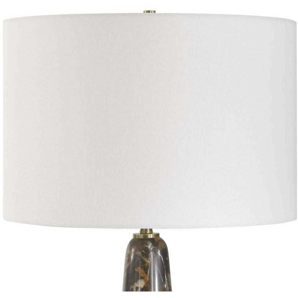 Dames 26.75 inch 150 watt Dark Marble snd Antique Brass Table Lamp Portable Light