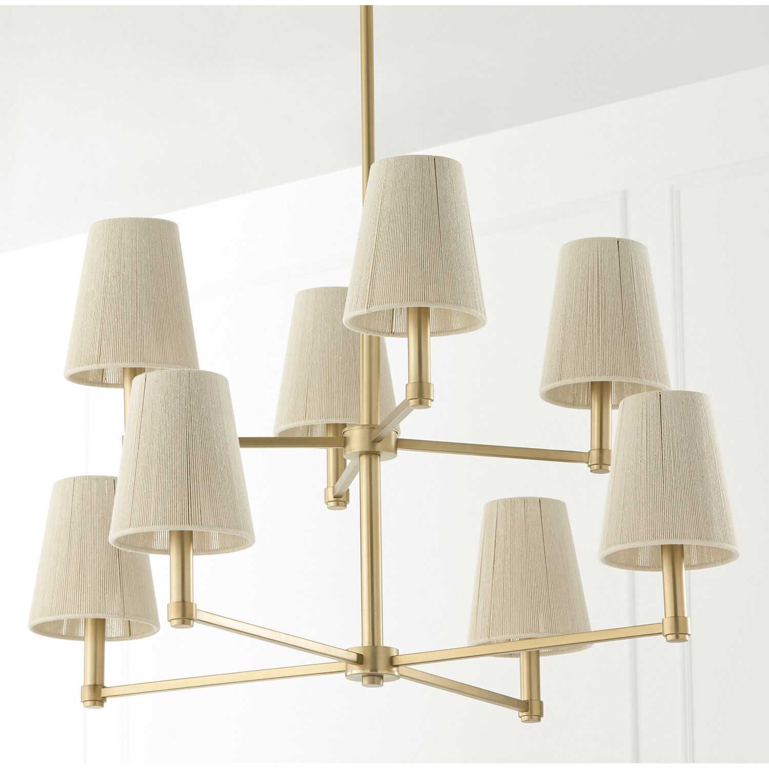 Mira 8 Light 37.5 inch Matte Brass Chandelier Ceiling Light
