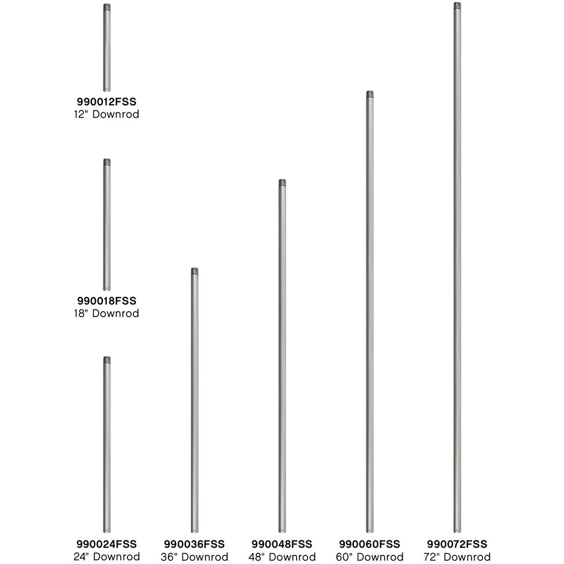 Downrod Satin Steel Fan Downrod