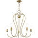 Lucerne 5 Light 24 inch Antique Brass Chandelier Ceiling Light