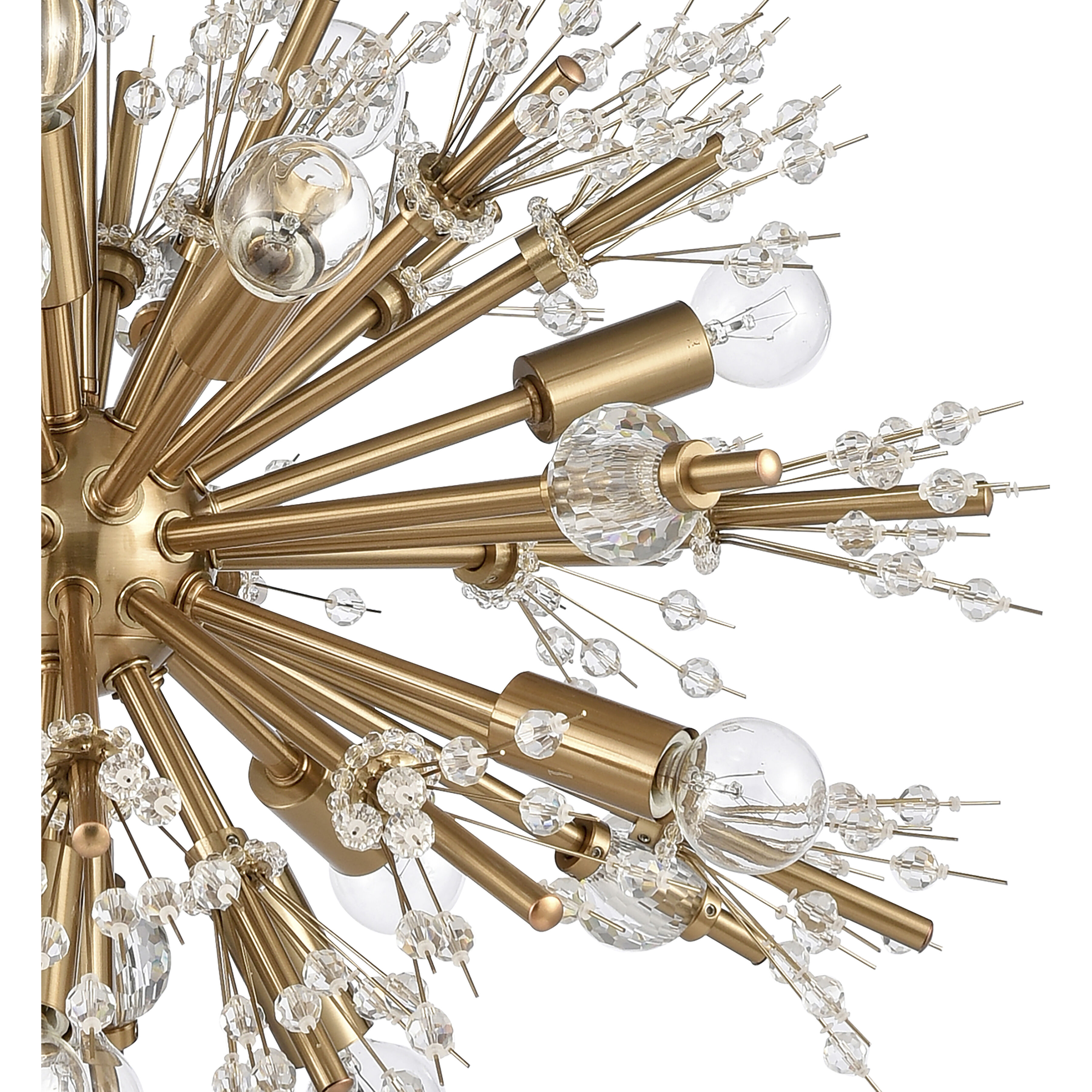 Starburst 15 Light 20 inch Satin Brass Chandelier Ceiling Light