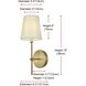Mel 1 Light 5.5 inch Satin Gold Bath Sconce Wall Light