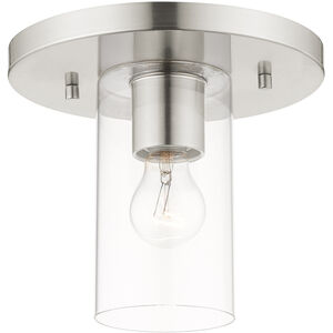 Zurich 1 Light 9 inch Brushed Nickel Flush Mount Ceiling Light