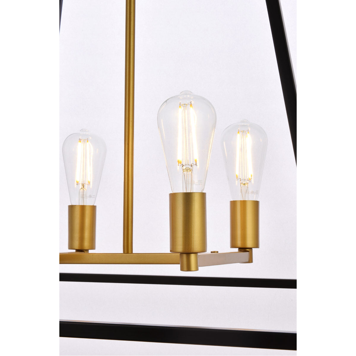Declan 4 Light 24 inch Black and Brass Pendant Ceiling Light