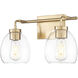 Dawes 2 Light 16 inch Brass Vanity Wall Light
