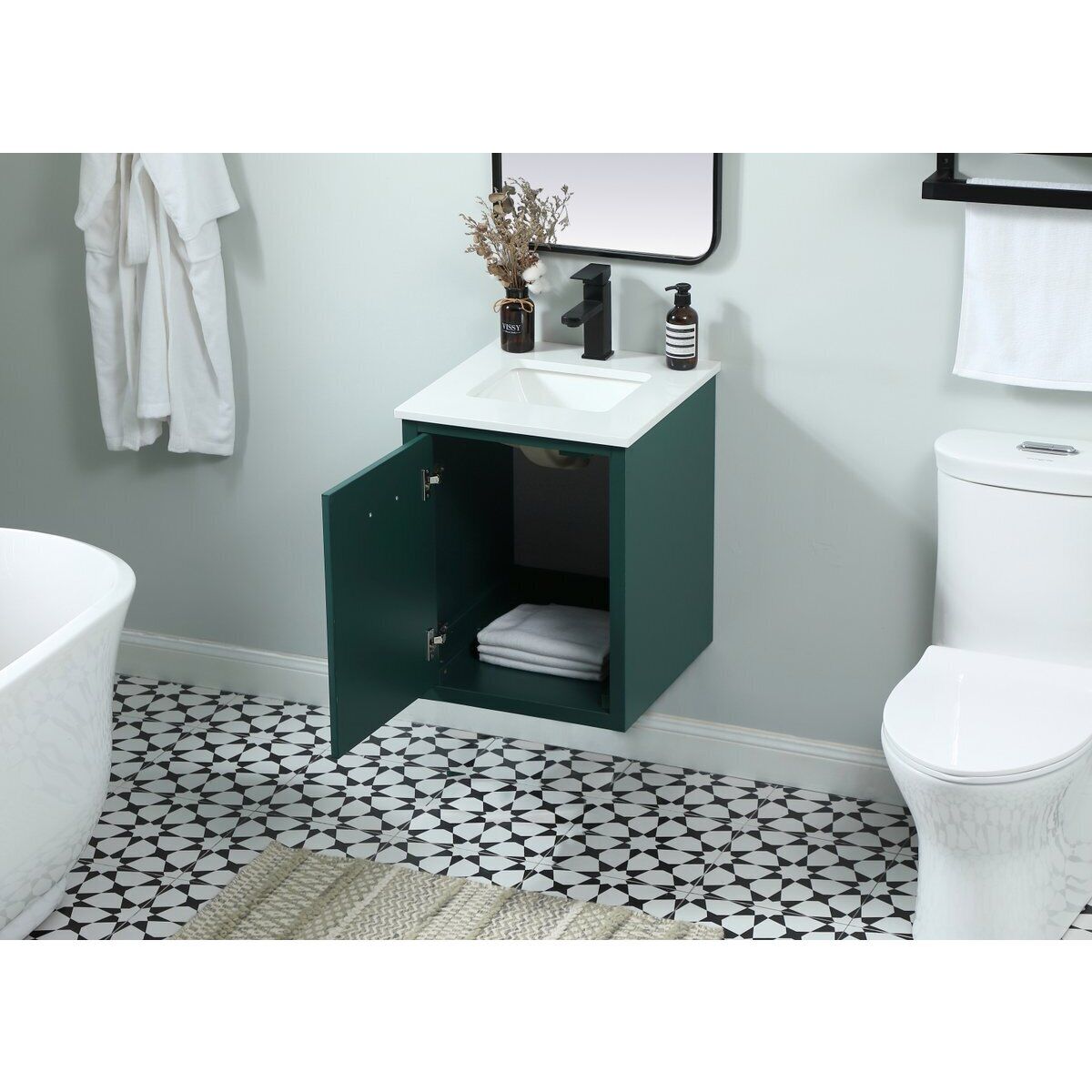 Cyrus 19 X 18 X 33.5 inch Green Vanity Sink Set