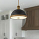 Doral Pendant Ceiling Light in Matte Black and Vintage Brass