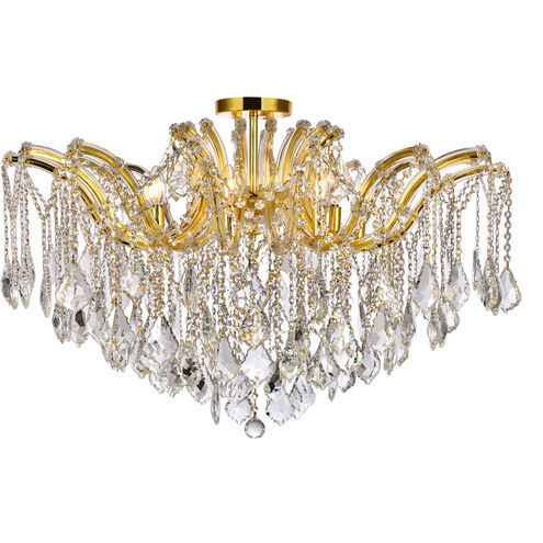 Maria Theresa 8 Light 36 inch Gold Flush Mount Ceiling Light in Royal Cut