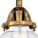 Nouveau 2 Olean LED 14.75 inch Black Antique Brass Bath Vanity Light Wall Light in Seedy Glass