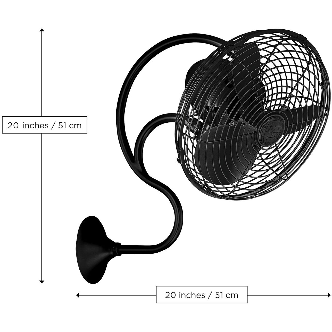 Atlas Melody 20 inch Textured Bronze Wall Fan, Atlas