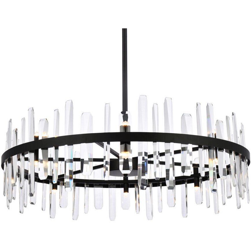 Serena 16 Light 36 inch Black Chandelier Ceiling Light