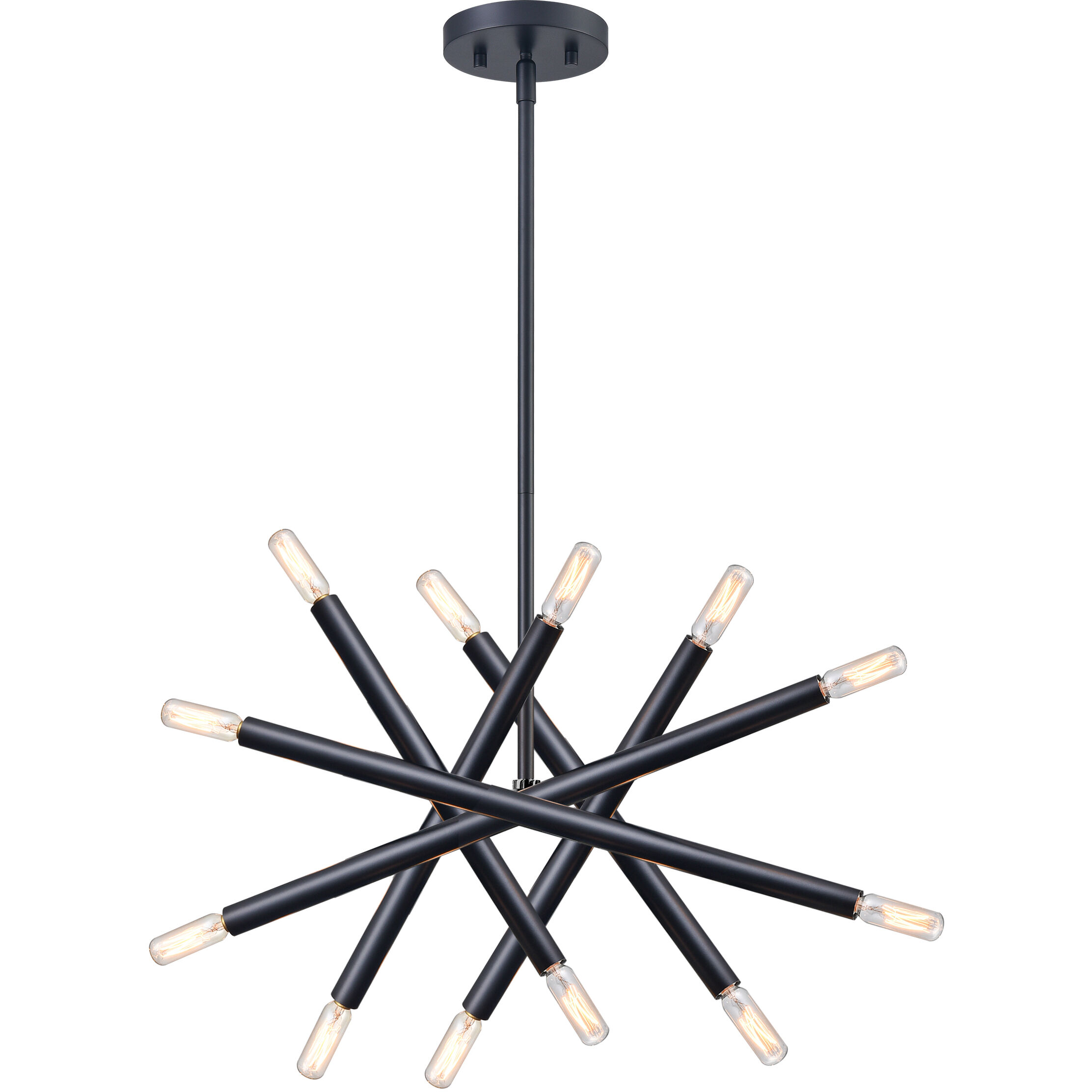 Mandelorian 12 Light 21 inch Matte Black Chandelier Ceiling Light