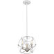 Cavallo 3 Light 12 inch Hammered White and Brushed Nickel Chandelier Ceiling Light
