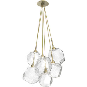 Gem LED 18 inch Gilded Brass Chandelier Ceiling Light in Clear, 2700K LED, Cluster