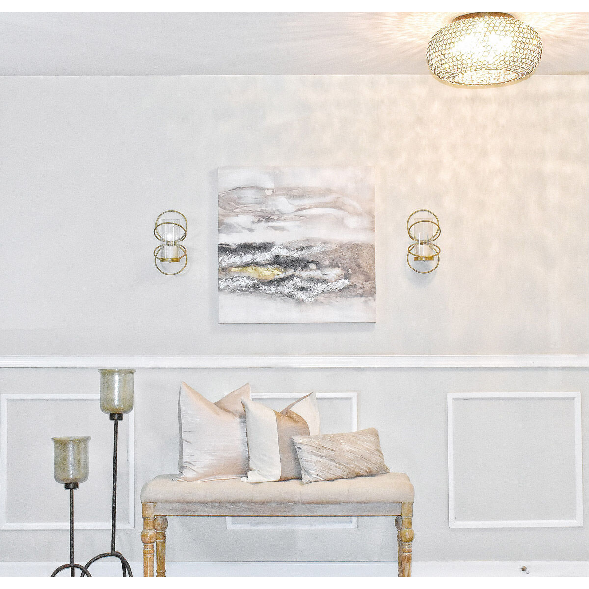 Glimmer 6 Light 19 inch Bronze Flush Mount Ceiling Light