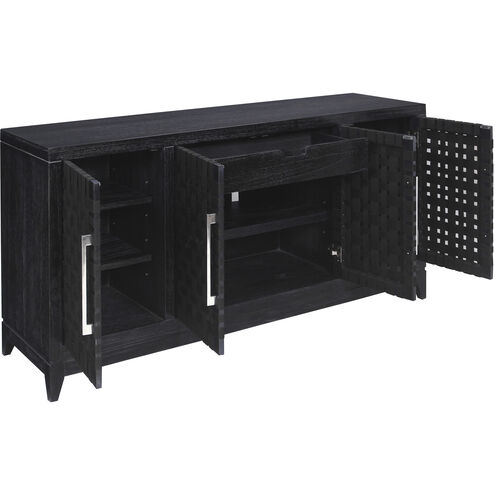 Sunset Harbor 68 X 18 inch Checkmate Black with Black Credenza