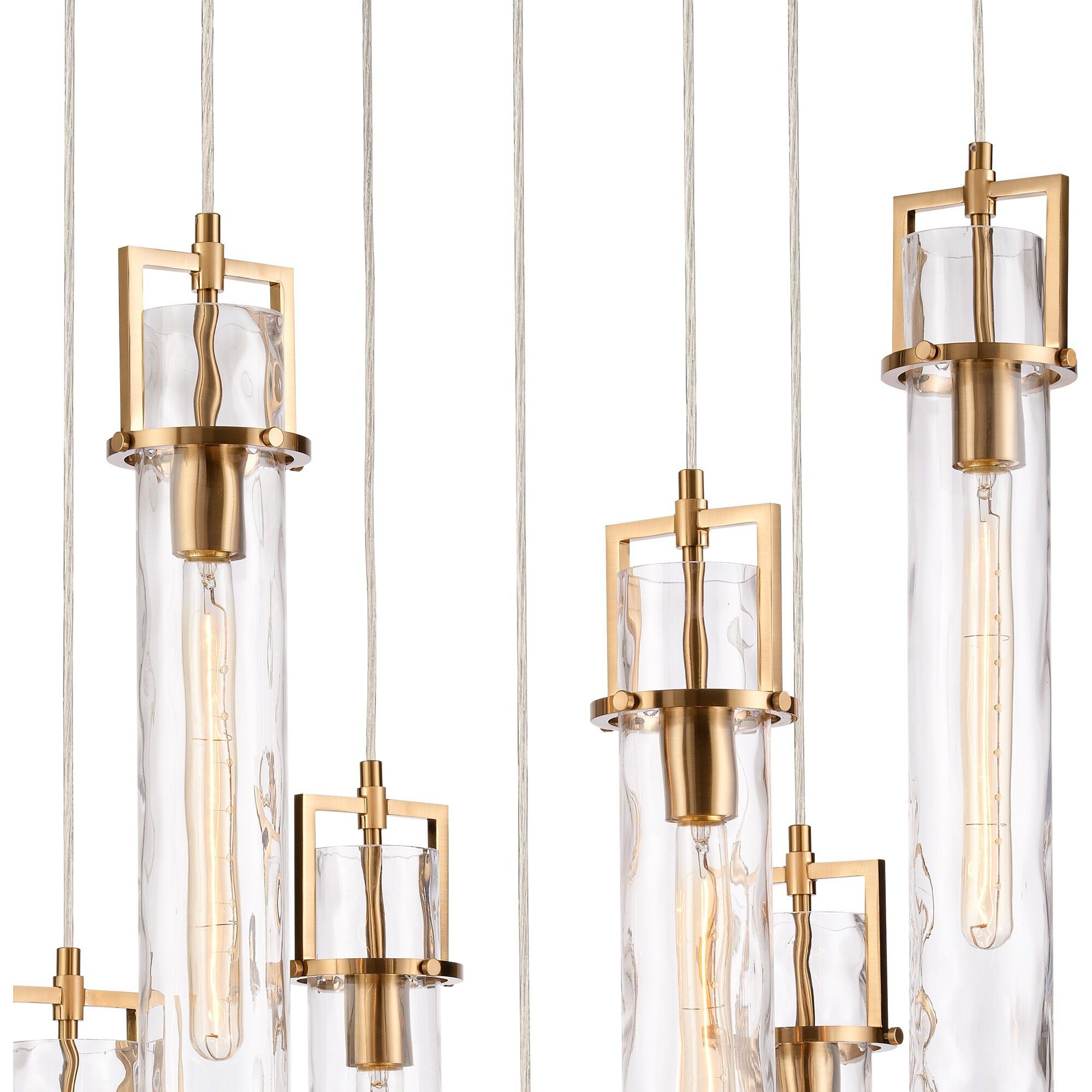 Jayden 7 Light 25.5 inch Lacquered Gold Chandelier Ceiling Light