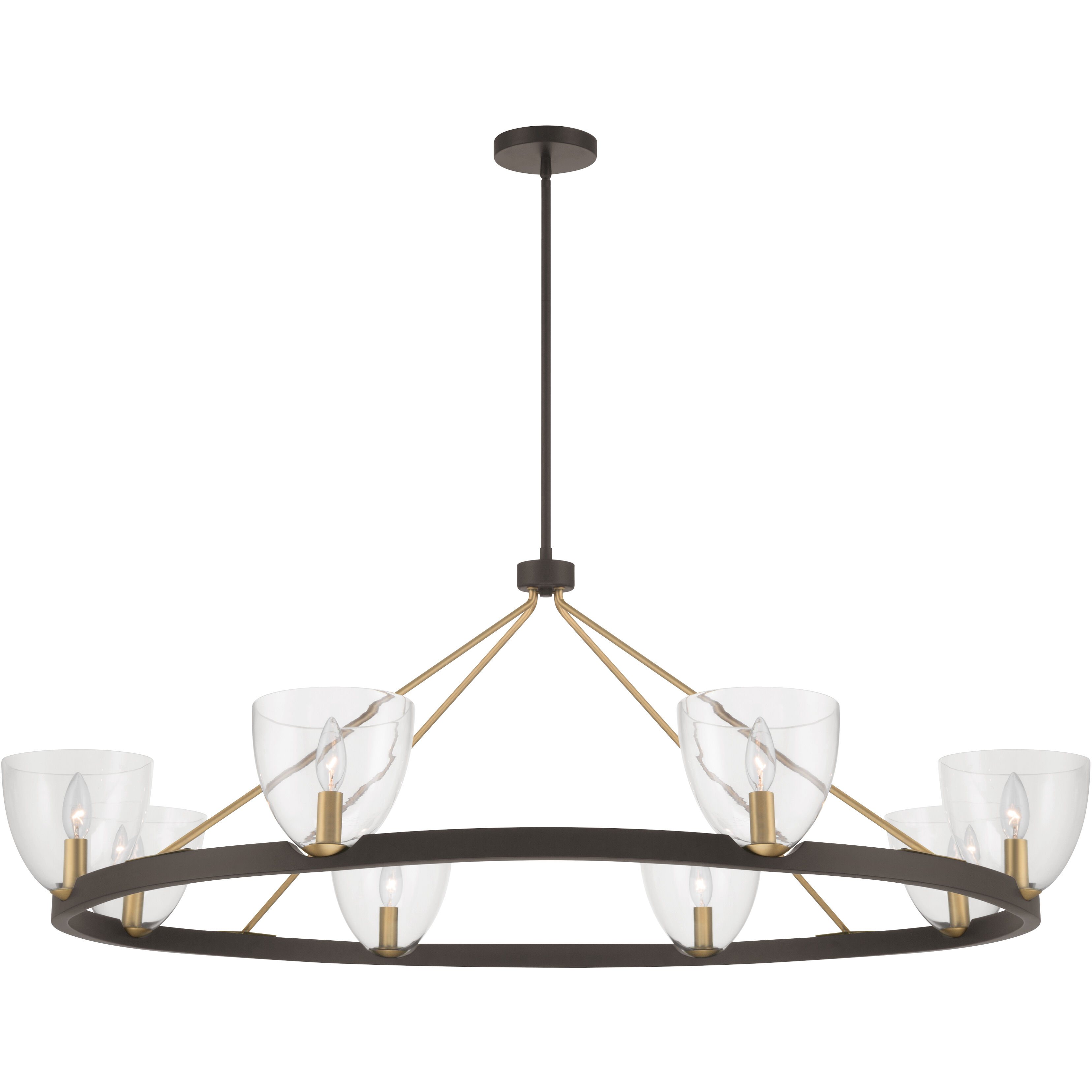 Noellea 8 Light 50 inch Dark Bronze and Legacy Brass Chandelier Ceiling Light