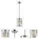 Mersesse 1 Light 5.5 inch Brushed Nickel Pendant Ceiling Light in 3.7, Clear Crystal
