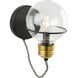 Martina 1 Light 5 inch Black and Brushed Brass Wall Sconce Wall Light