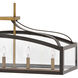 Clarendon 5 Light 36 inch Bronze with Heirloom Brass Indoor Linear Chandelier Ceiling Light