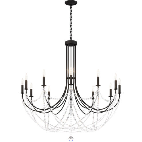 Verdana 12 Light Black Chandelier Ceiling Light in Optic