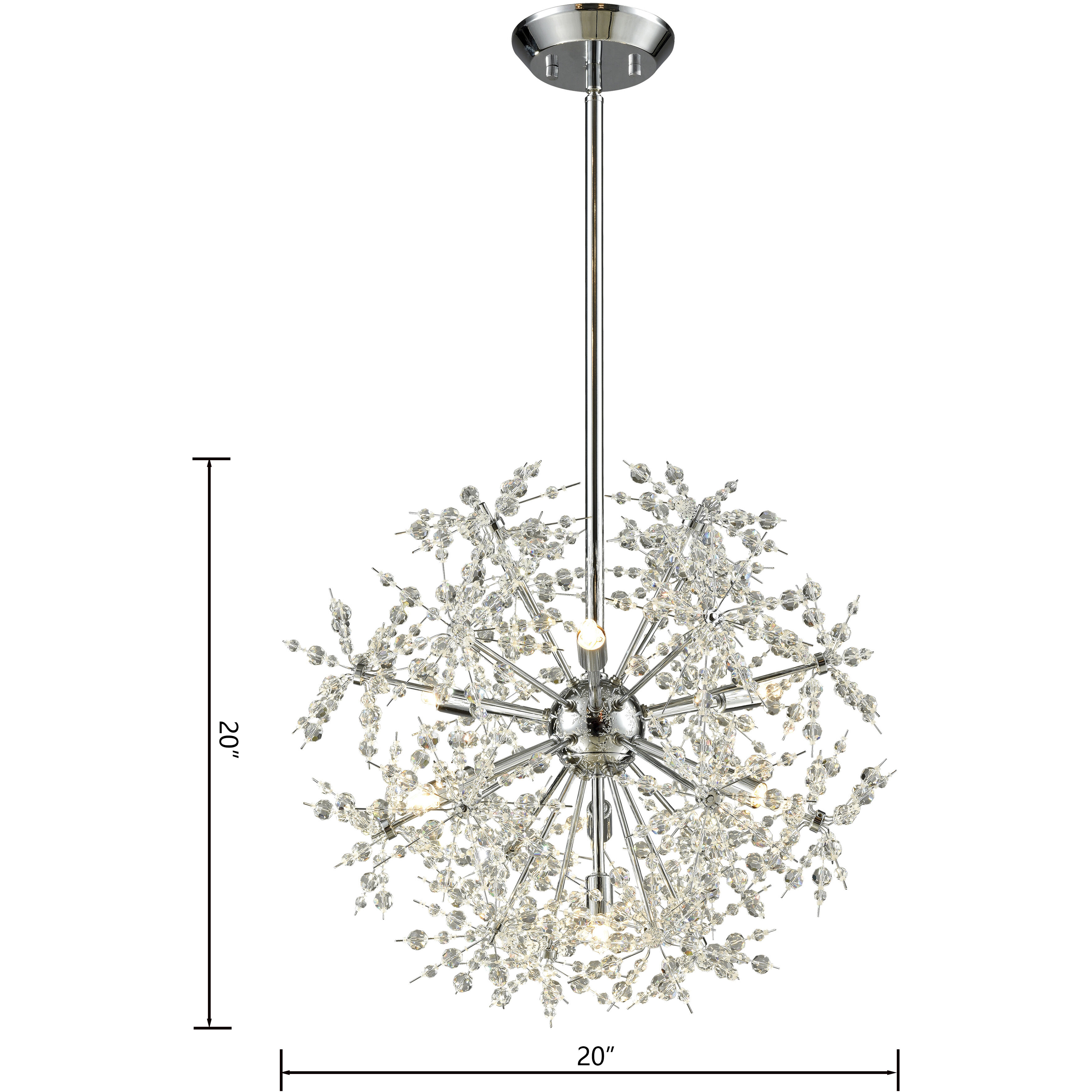 Snowburst 7 Light 20 inch Polished Chrome Chandelier Ceiling Light