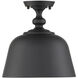 Berg 1 Light 12 inch Matte Black Semi-Flush Ceiling Light, Essentials