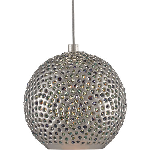 Giro 36 Light 36 inch Painted Silver/Nickel/Blue Multi-Drop Pendant Ceiling Light