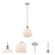Ballston Athens 1 Light 8 inch White and Polished Chrome Pendant Ceiling Light in Matte White Glass, Ballston