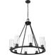 Titus 8 Light 33 inch Matte Black Chandelier Ceiling Light