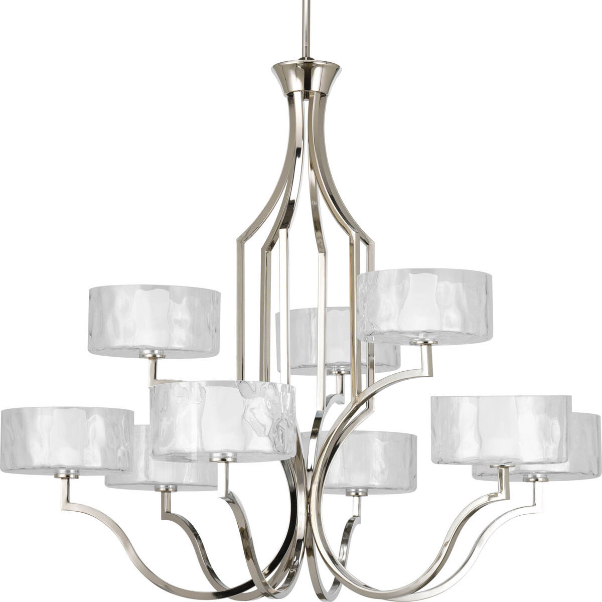 Caress 9 Light 36.63 inch Polished Nickel Chandelier Ceiling Light