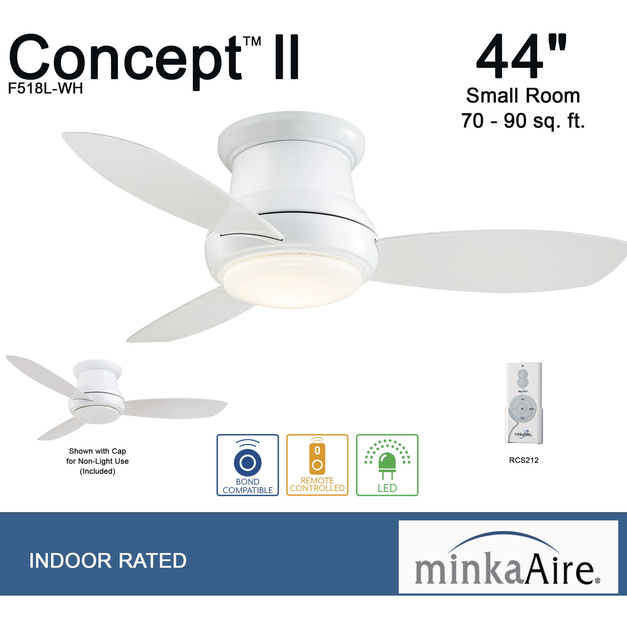 Concept II 44 inch White Ceiling Fan