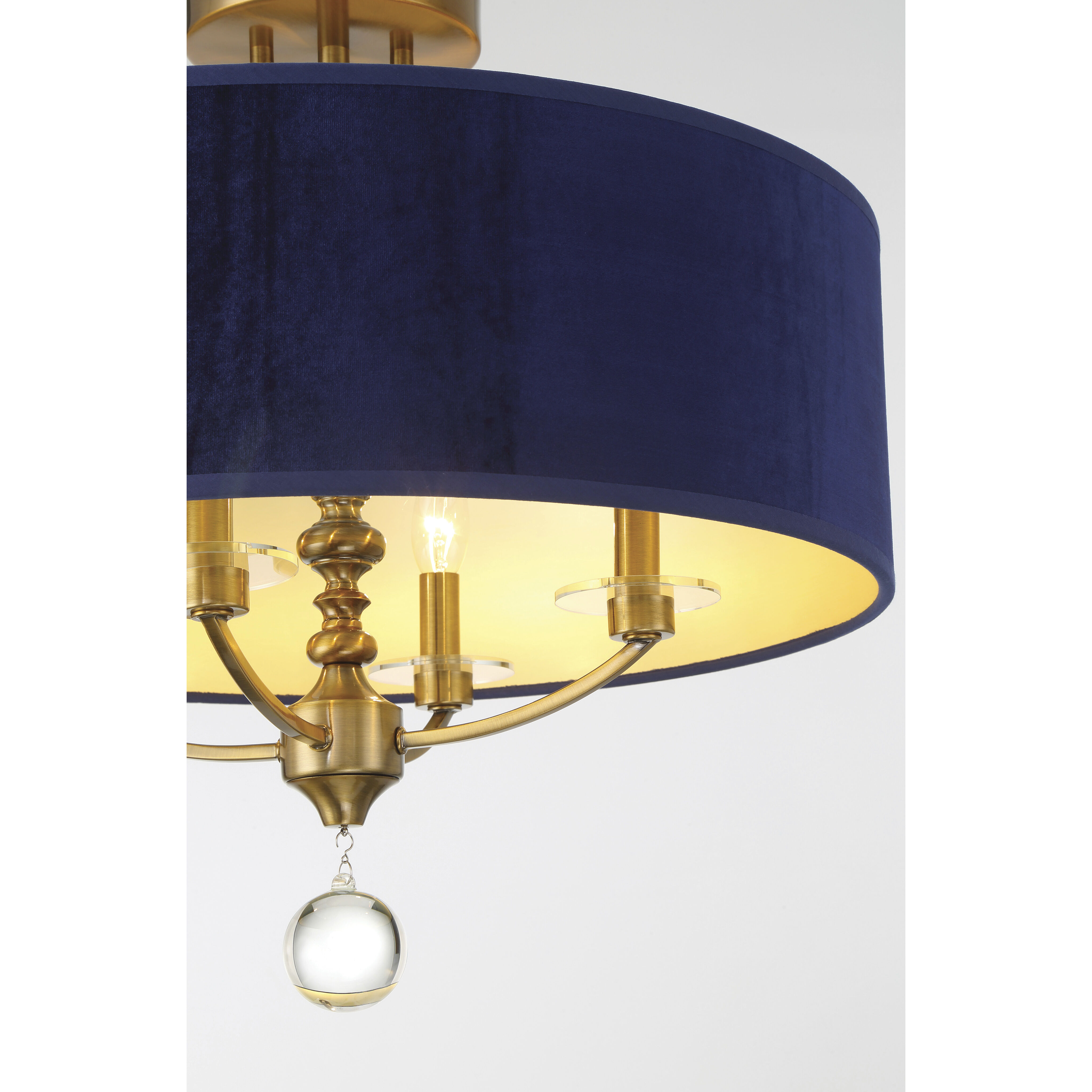 Van Noord 4 Light 21 inch Oxidized Aged Brass Semi-Flush Ceiling Light