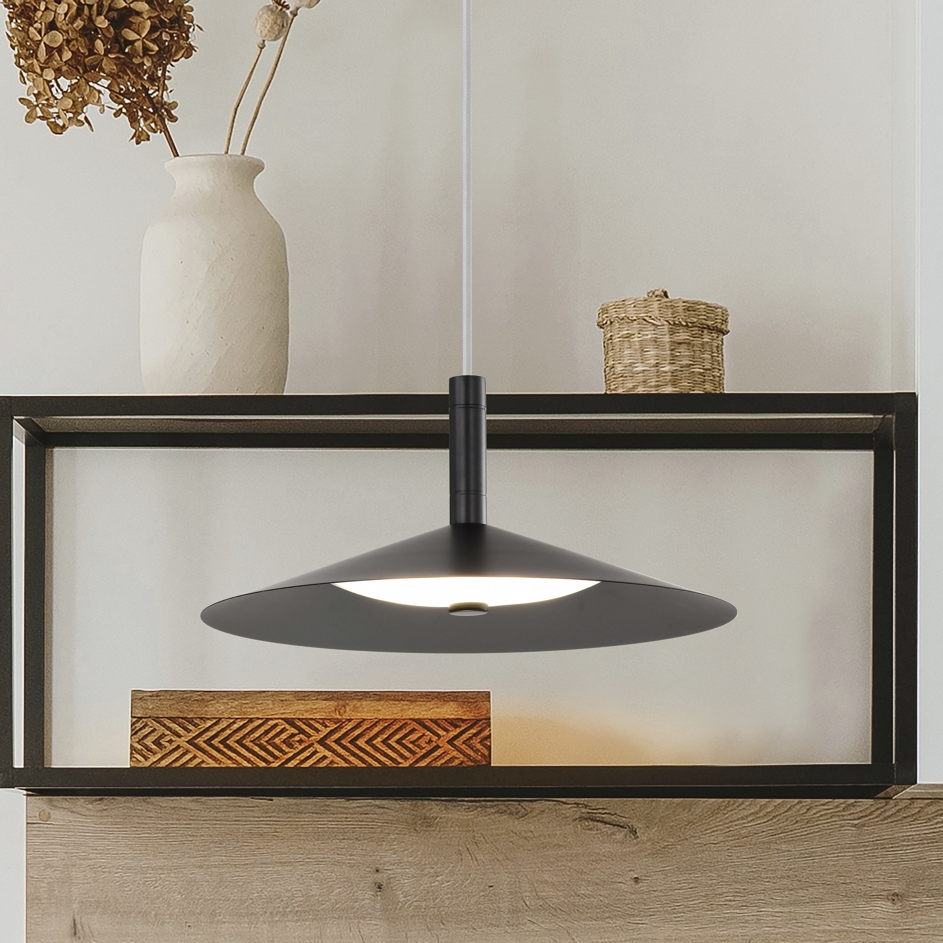 Corrine LED 14 inch Matte Black Pendant Ceiling Light