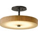 Disq LED 15 inch Vintage Platinum Semi-Flush Ceiling Light