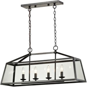 Alanna 4 Light 10 inch Oil Rubbed Bronze with Clear Chandelier Ceiling Light