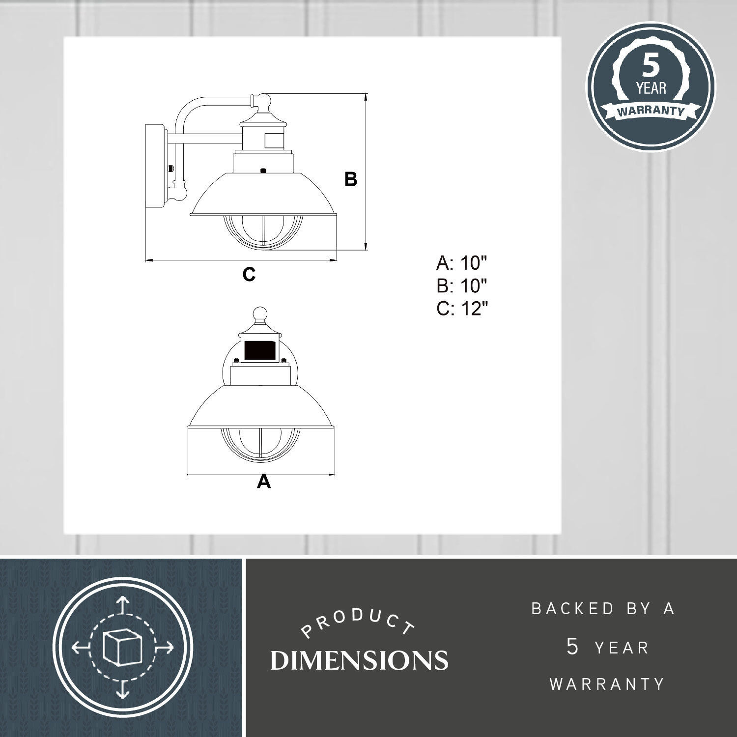 Harwich Textured Black Outdoor Motion Sensor