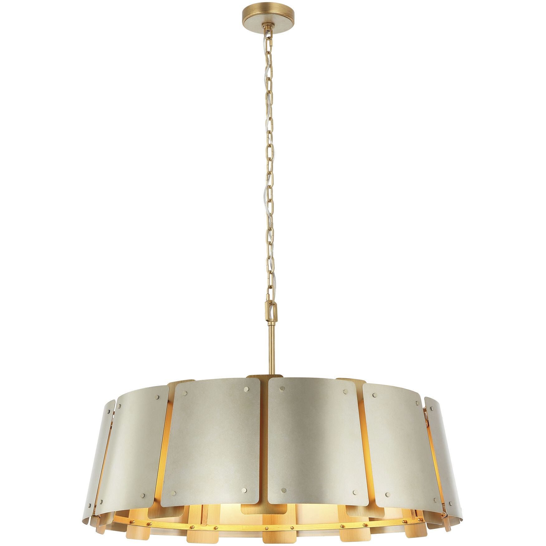 Peep Show 8 Light 32 inch Sunwashed Silver and Brushed Sienna Pendant Ceiling Light