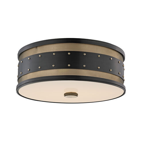 Gaines 3 Light 16 inch Aged Old Bronze Flush Mount Ceiling Light