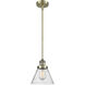 Franklin Restoration Cone LED 8 inch Antique Brass Mini Pendant Ceiling Light in Seedy, Franklin Restoration