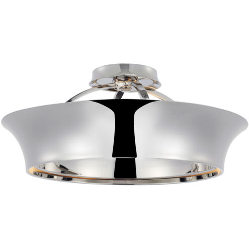 Thomas O'Brien Garland LED 20 inch Polished Nickel Dual Lit Ring Semi-Flush Mount Ceiling Light