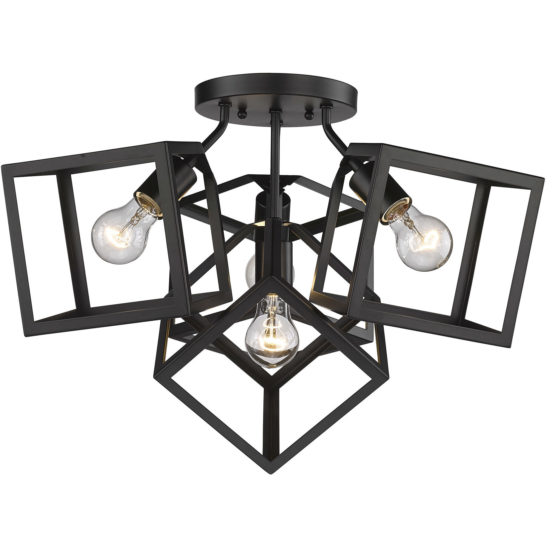 Cassio 4 Light 24 inch Matte Black Semi-Flush Mount Ceiling Light