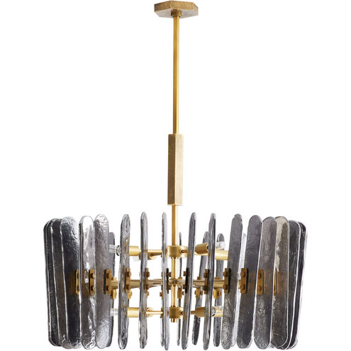 Klaus 8 Light 25.5 inch Smoke and Antique Brass Chandelier Ceiling Light