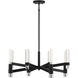 Windamere 4 Light 28 inch Textured Black with Polished Nickel Accents Chandelier Ceiling Light, Lighting One (Open)