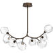 Gem LED 46.2 inch Flat Bronze Linear Pendant Ceiling Light in 3000K LED, Clear, Modern Branch