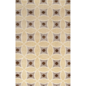 Mugal 156 X 108 inch Cream, Camel, Bright Yellow, Dark Brown Rug